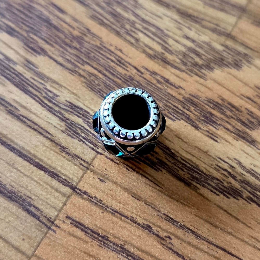 BRIGHTON "Spark" Teal And Silver Crystal Slider Charm - Picture 3 of 4